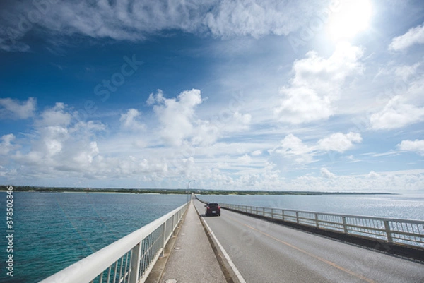 Fototapeta ビーチ, 来間大橋, 来間島, 宮古島, 沖縄, 日本