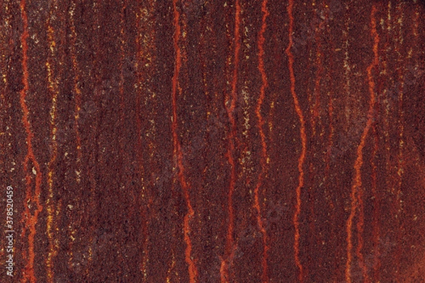 Fototapeta Rusty surface, rough, dirty, texture, old, dark, background.
