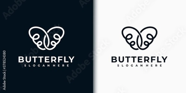 Fototapeta logo motyla do pielęgnacji skóry i kosmetyków w salonie spa