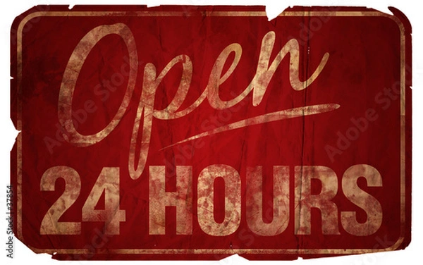 Obraz open 24 hours aged