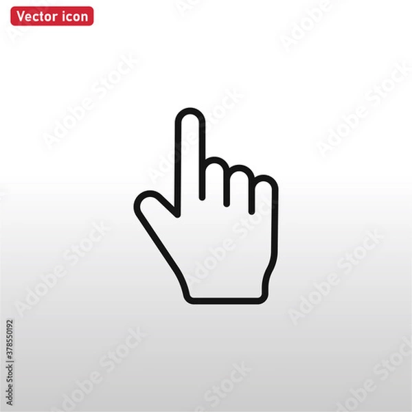 Fototapeta Finger icon vector . Hand sign . Pointer