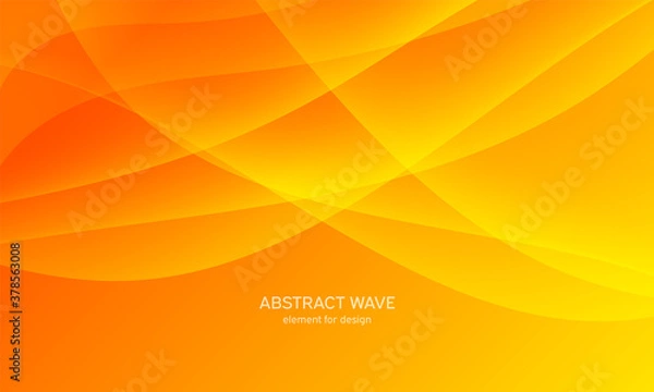 Fototapeta Abstract wave element for design. Orange.Digital frequency track equalizer. Stylized line art background. Colorful shiny wave with lines created using blend tool.Curved wavy line, smooth stripe Vector