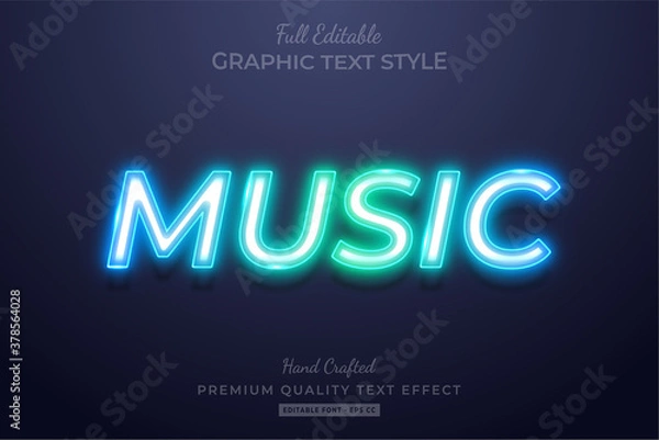 Obraz Gradient Neon Music Editable Custom Text Style Effect Premium