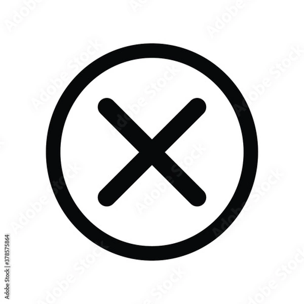Fototapeta Cross Close mark icon in a circle
