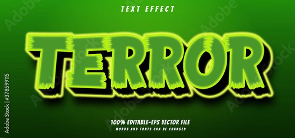 Fototapeta terror text effect editable vector file text design vector
