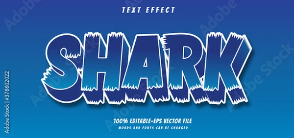 Fototapeta shark text effect editable vector file text design vector
