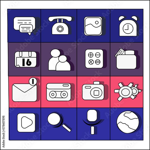 Obraz network web icons set in color vektor