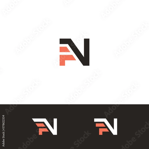Fototapeta monogram initial letter fn logo vector