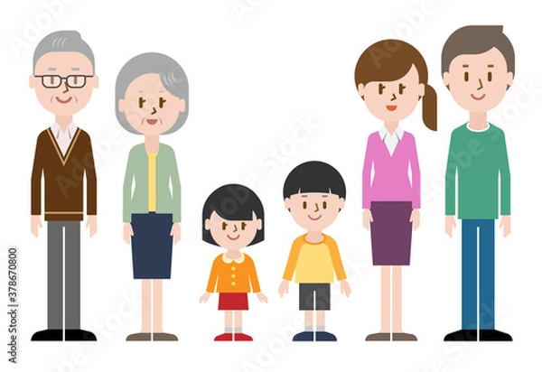 Fototapeta 三世代家族のアイコン・アバター