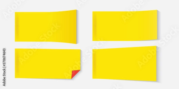 Obraz yellow sticky notes sets vector illustration