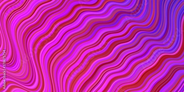 Obraz Light Purple, Pink vector background with curved lines.