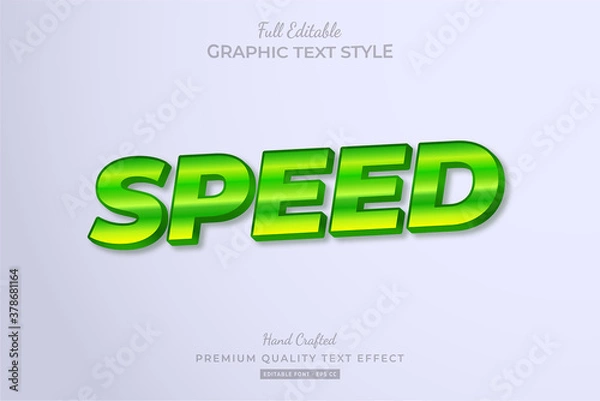 Fototapeta Speed Green Editable Text Style Effect Premium