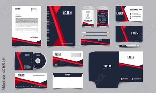 Obraz corporate identity template with digital elements. Vector company style for brand book and guideline.	