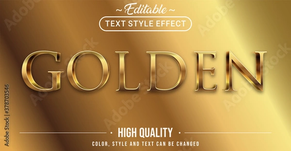 Fototapeta Editable text style effect - Gold theme style.