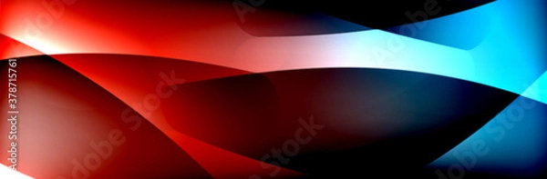 Fototapeta Fluid gradient neon color waves, vector abstract background