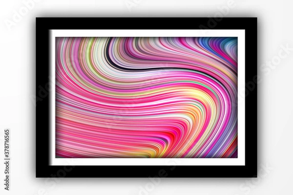 Fototapeta Abstract color bright swirl 3d wave line shape background for poster template