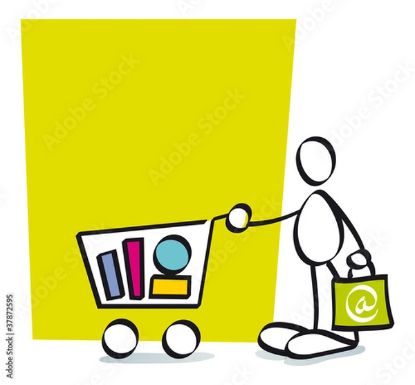 Obraz funny guy buying online