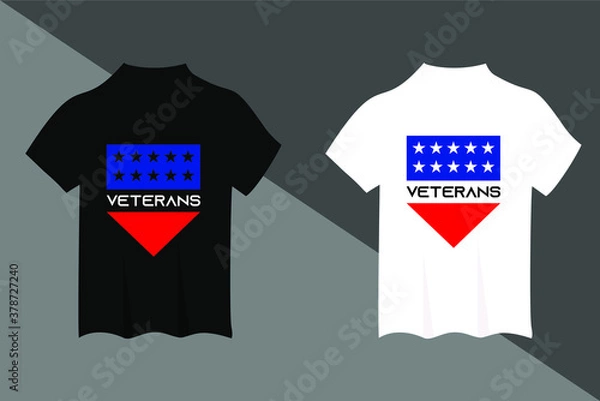 Fototapeta veterans t-shirt and apparel design. Trendy typography, print, tee, vector illustration.