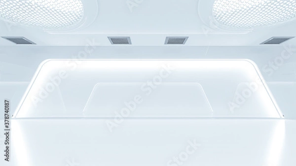Obraz Scientific laboratory or empty white room. Technology background and science concept. 3D Render.