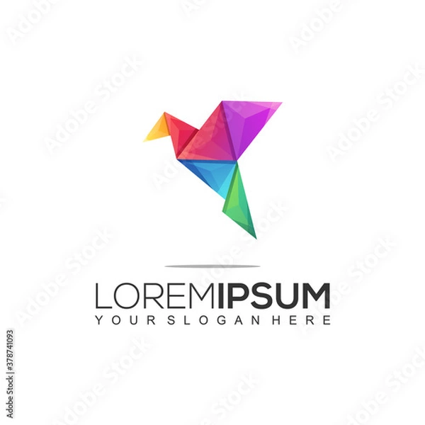 Obraz ORIGAMI BIRD COLORFUL LOGO TEMPLATE
