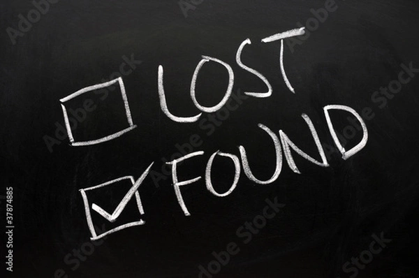 Fototapeta Lost and found check boxes