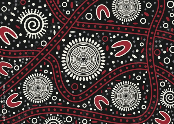 Fototapeta Aboriginal dot art vector background