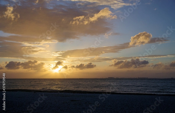 Obraz 台風一過の夕陽