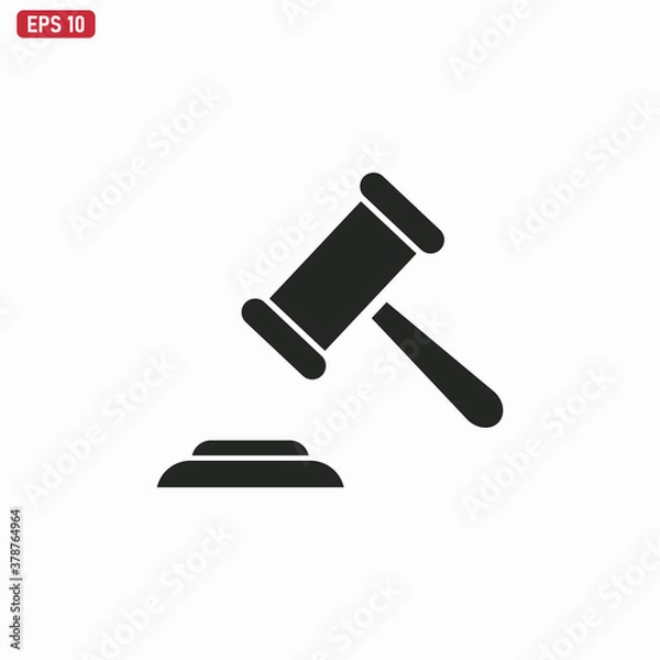 Fototapeta Hammer Judge icon vector . Judge sign