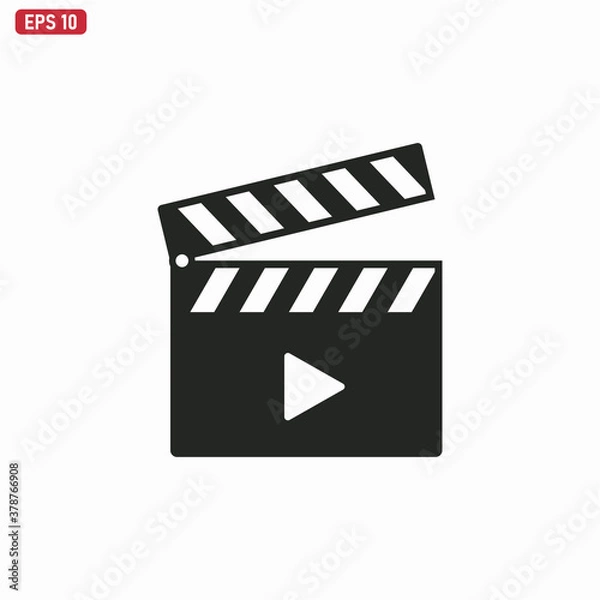 Fototapeta Clapperboard icon vector . Movie sign . Video