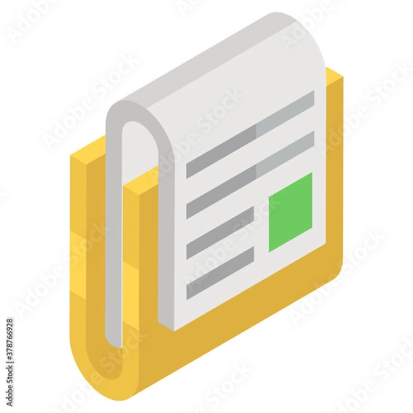 Fototapeta 
Icon of folded document in isometric style.
