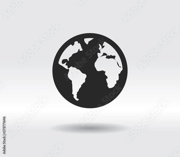 Fototapeta globe icon, vector illustration. Flat design style