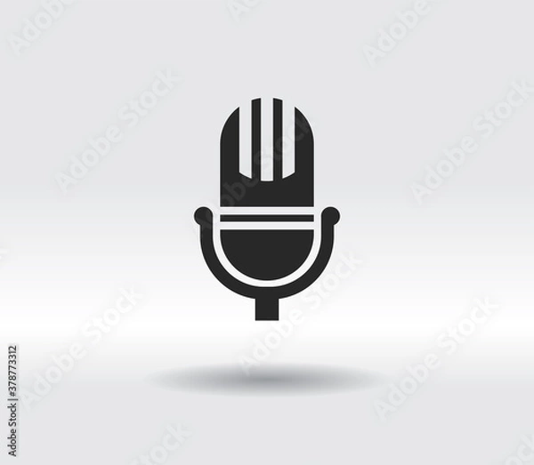 Fototapeta Microphone icon, vector illustration. Flat design style