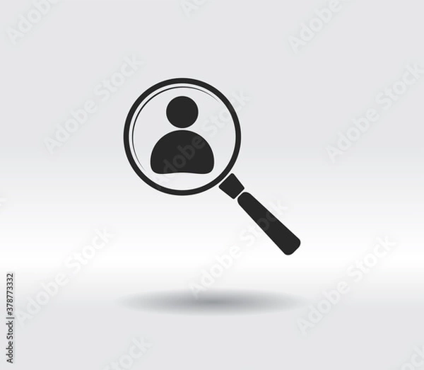 Fototapeta Looking For An Employee Search icon, vector illustration. Flat design style