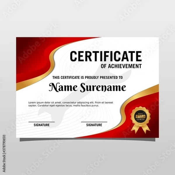Fototapeta Machine engineering certificate. Certificate for mechanical expert.