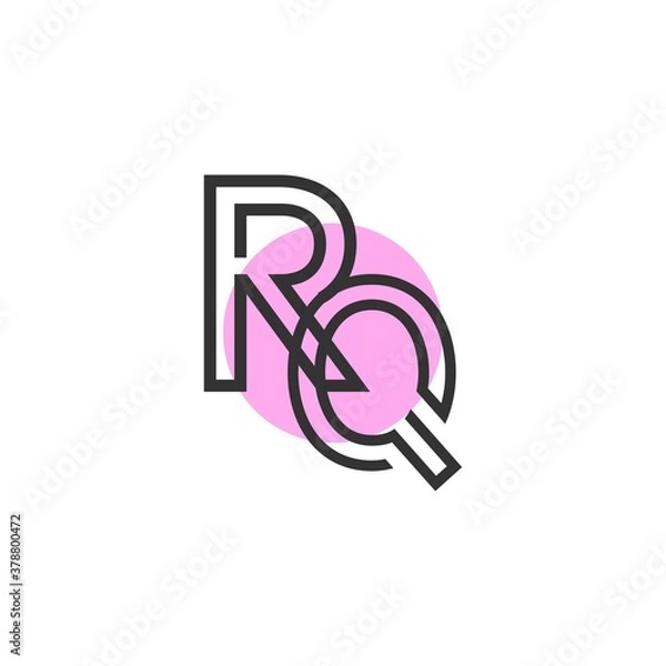 Fototapeta Outstanding professional elegant trendy awesome artistic purple color R q initial based Alphabet icon logo.