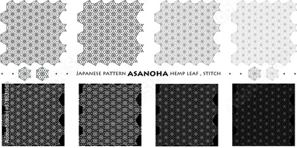 Fototapeta Japanese pattern ASANOHA hemp leaf_stitch_seamless pattern_c01