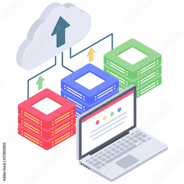 Fototapeta 
Isometric icon of cloud technology vector 
