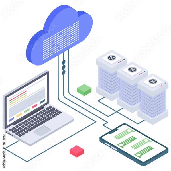 Fototapeta 
Isometric icon of cloud technology vector 
