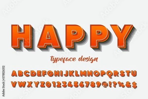 Fototapeta alphabet vector font, letters and numbers, gray style, typography vector