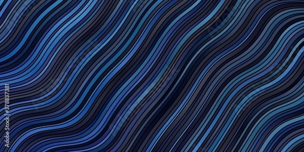 Fototapeta Dark BLUE vector layout with curves. Colorful geometric sample with gradient curves.  Template for your UI design.