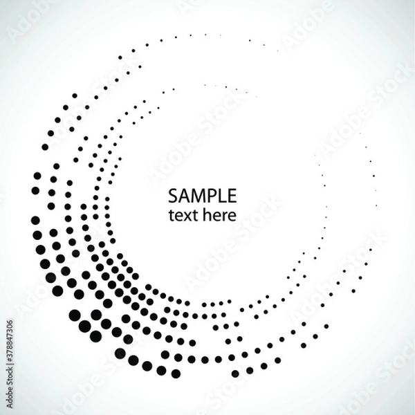 Obraz Halftone dots in circle form. round logo . vector dotted frame . design element