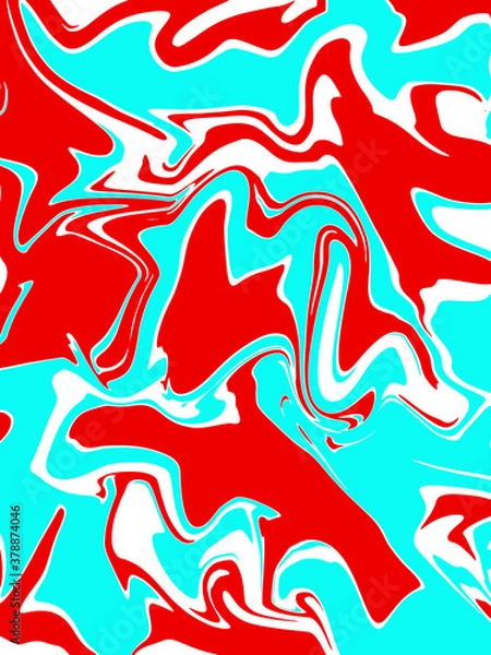 Fototapeta abstract light red and sea blue banner watercolor luxury liquid pattern color on white.
