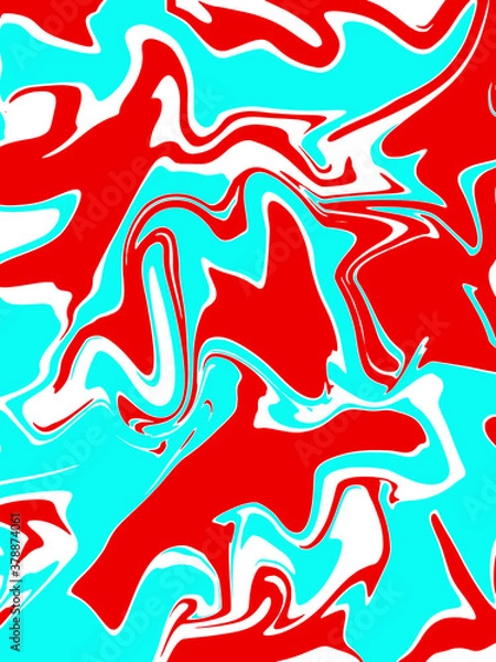 Fototapeta abstract light red and sea blue banner watercolor luxury liquid pattern color on white.