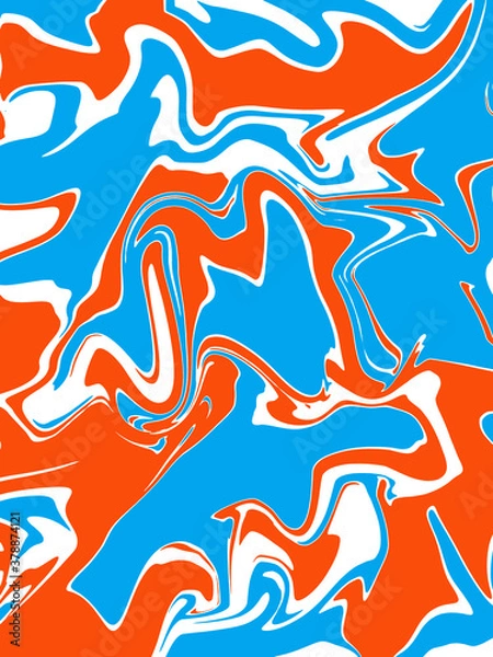 Fototapeta abstract blue and orange banner watercolor luxury liquid pattern color on white.