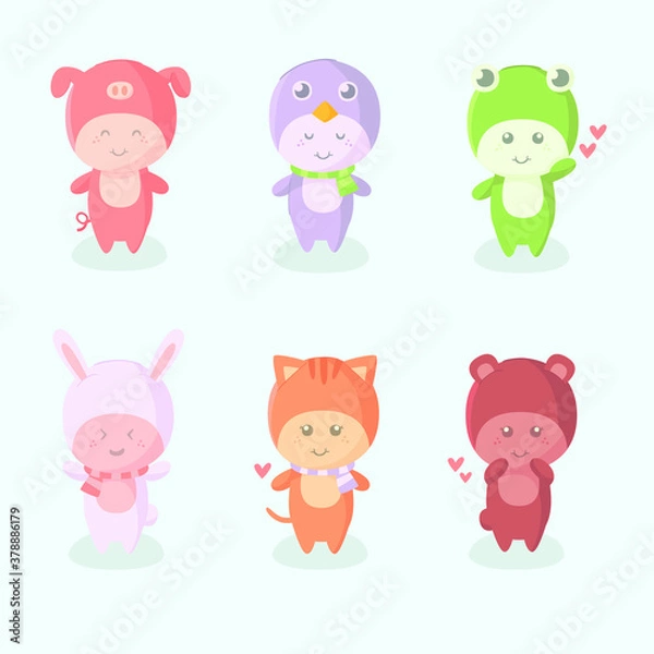 Obraz kawaii characters hand drawn collection