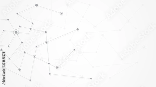 Fototapeta Abstract background connecting innovation dots and line communication concept