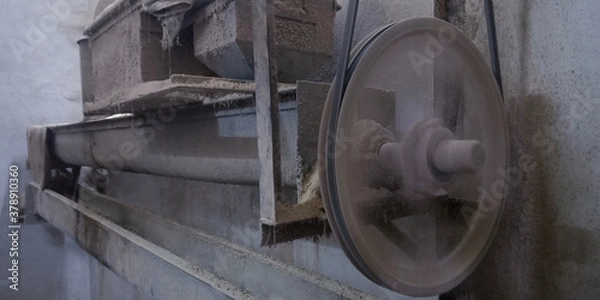 Obraz Closed rice mill industrial background.