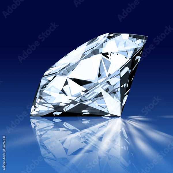 Fototapeta single blue diamond