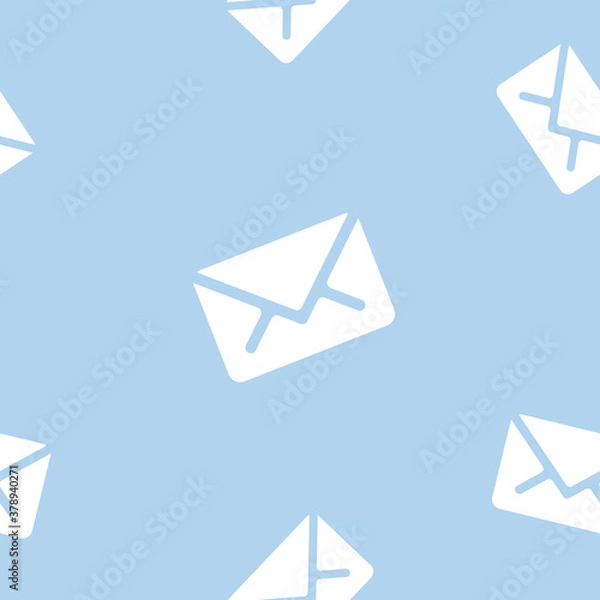 Obraz Email message seamless pattern on blue background mail document letter correspondence