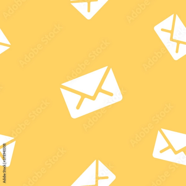 Obraz Email message seamless pattern on orange background mail document letter correspondence
